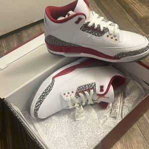 Air jordan3 reto white light-cardinal red